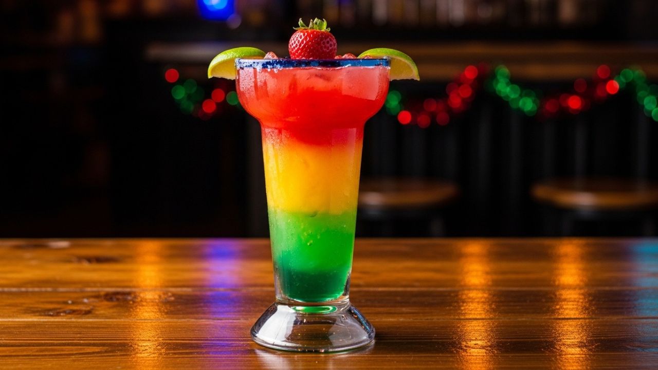 _A 60oz Margarita Tower at Las Margaritas Gainesville for group dining.