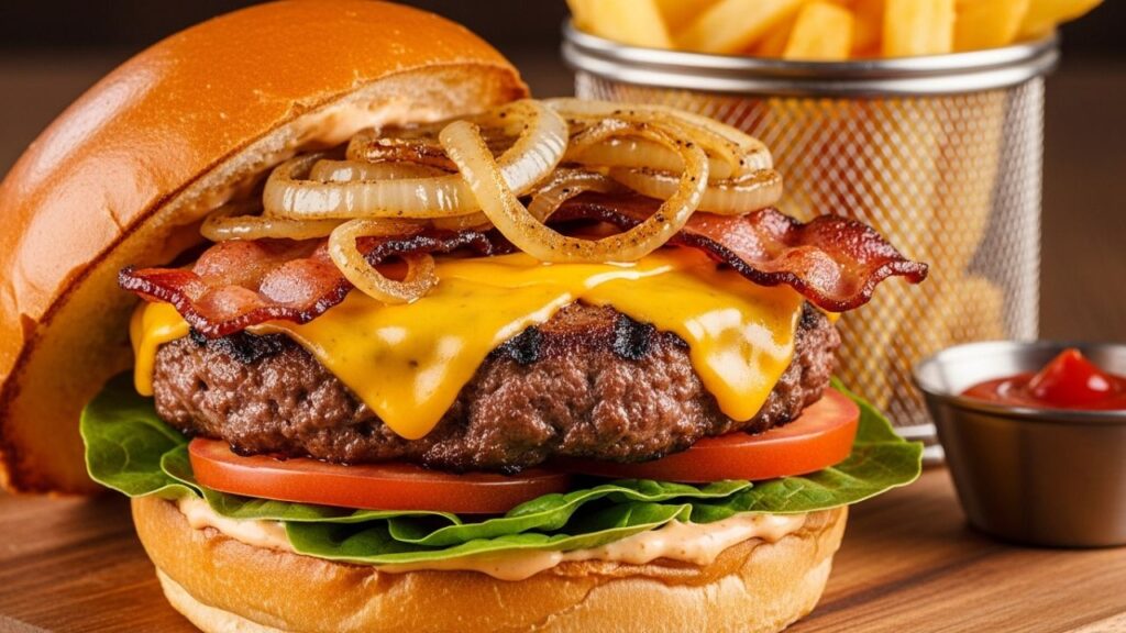 Mesquite-grilled Bill's Burger at Becks Prime.